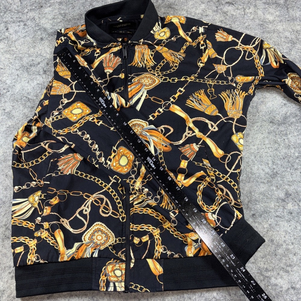 Denim‎ & Flower Ricky Singh Jacket Mens M Black Equestrian Bit Bridle Bomber Zip - Picture 9 of 13